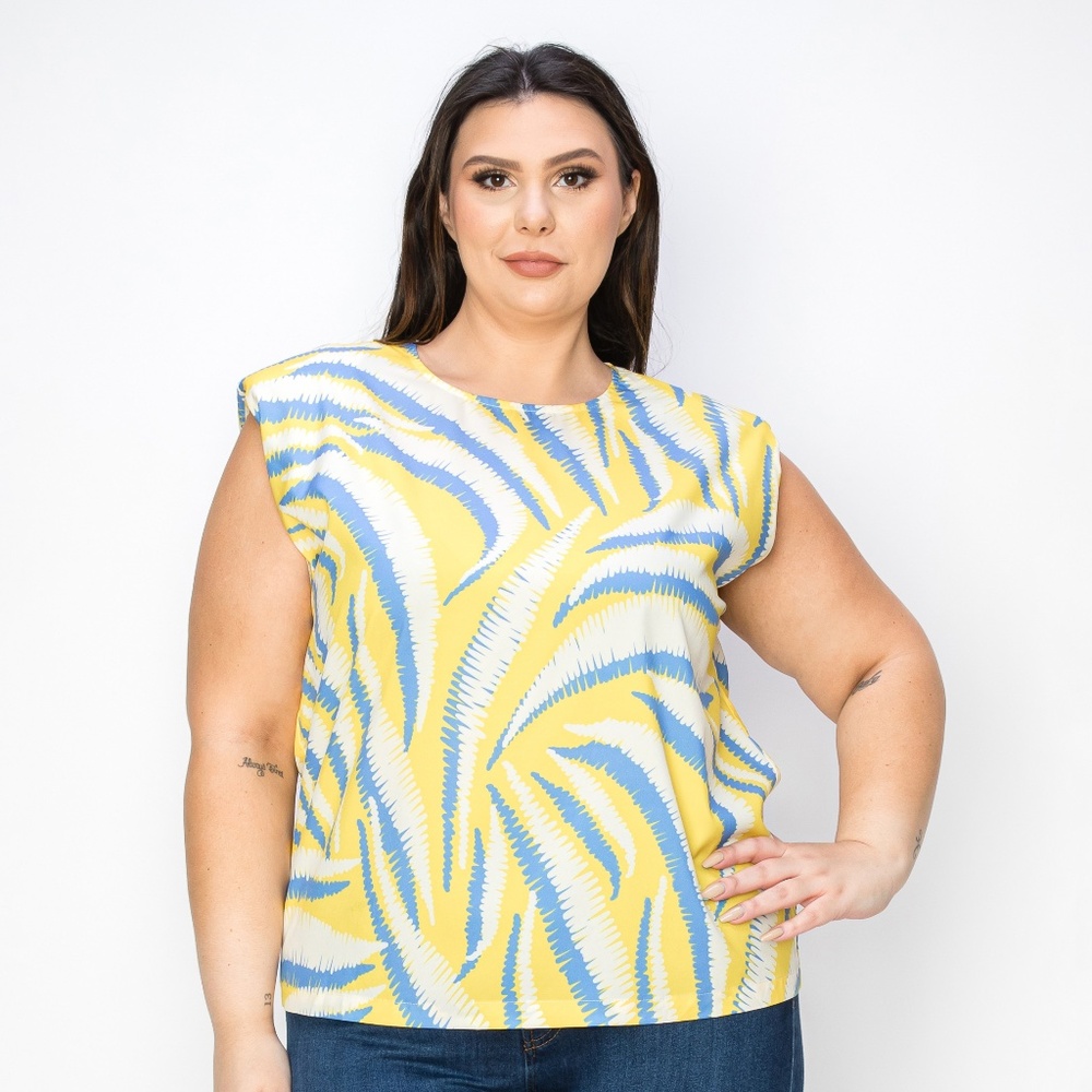 B-109-1，Print top，Plus Size ，Curve Size，Brand new